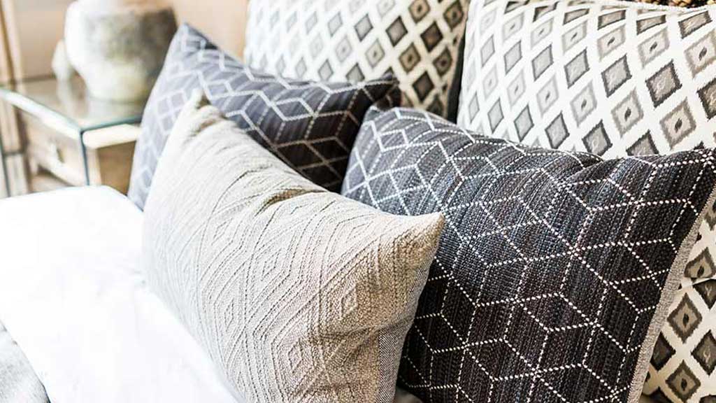 Decorative pillows on a bed